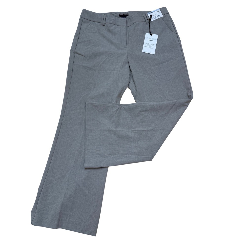 New York & Company Gray CityStretch Luxe Flare Leg Dress Pants Size 14 NWT
